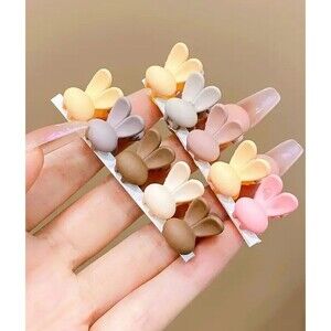 10 PCS .75-1" BUNNY Rabbit Shaped CLAW CLIP Beige PINK Brown YELLOW Gray